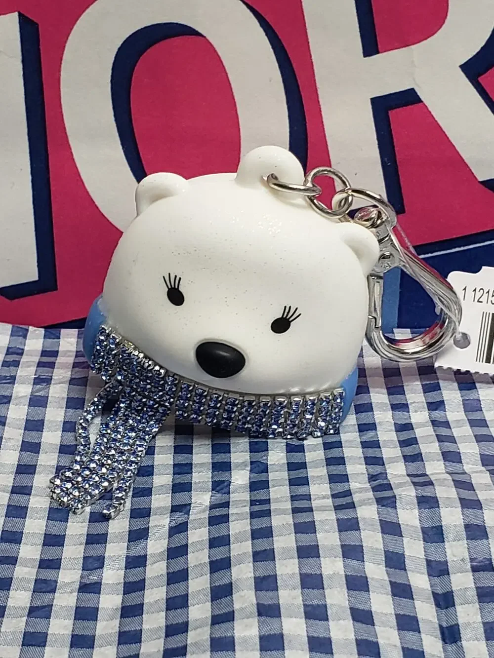 BBW Polar Bear w. Blue Gem Scarf Keychain PocketBac Holder